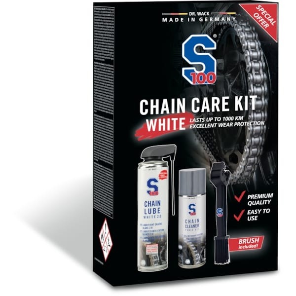 S100 Chain Care Kit White - Комплект за почистване и смазване на мото верига